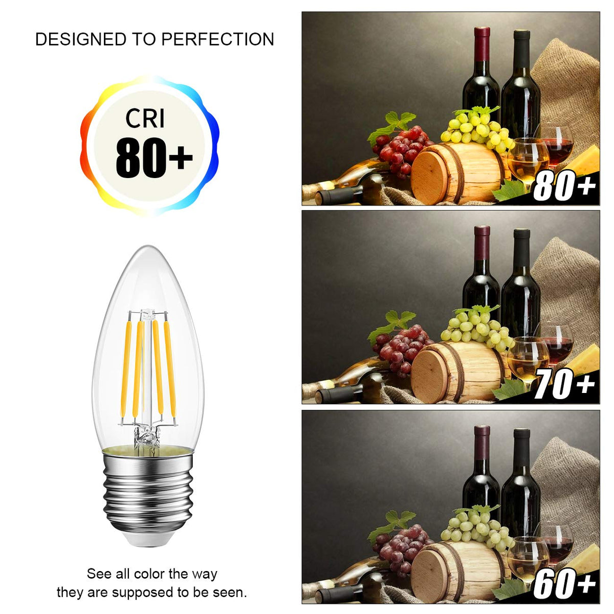 LVWIT B11 decorative candle bulb enhances intimate dining or hotel ambience.