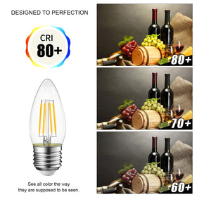 LVWIT B11 decorative candle bulb enhances intimate dining or hotel ambience.