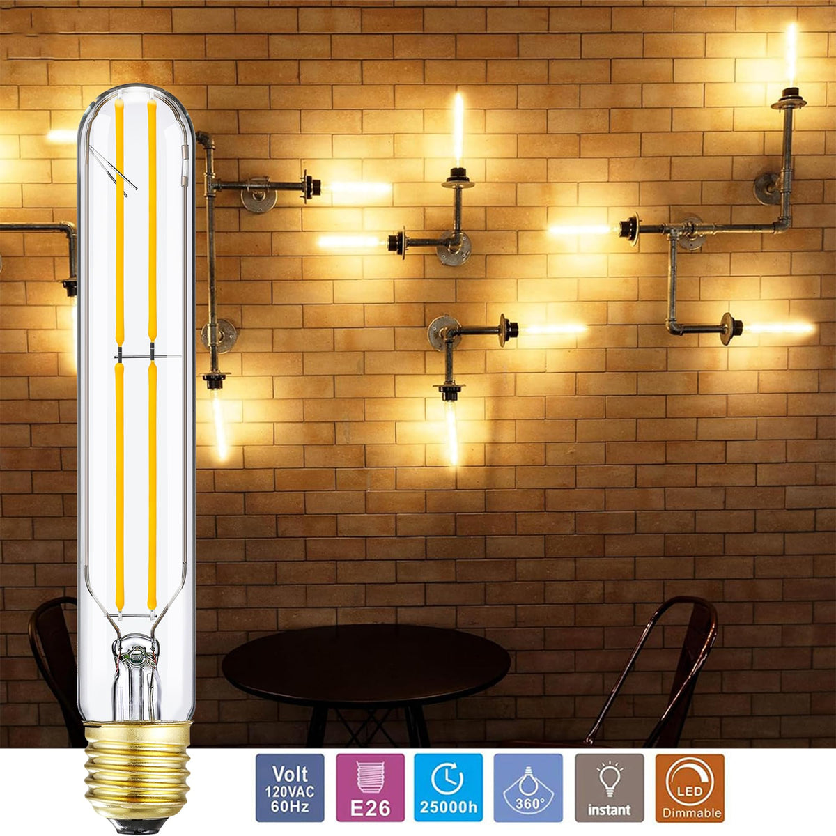 LVYE 2700K warm white 600lm creates cozy dining ambience.