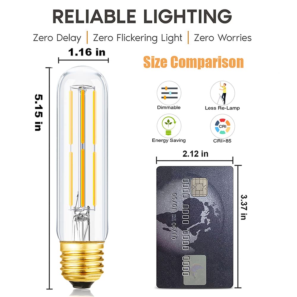 LVYE T10 LED Bulb kitchen counter lighting with warm 3000K glow
