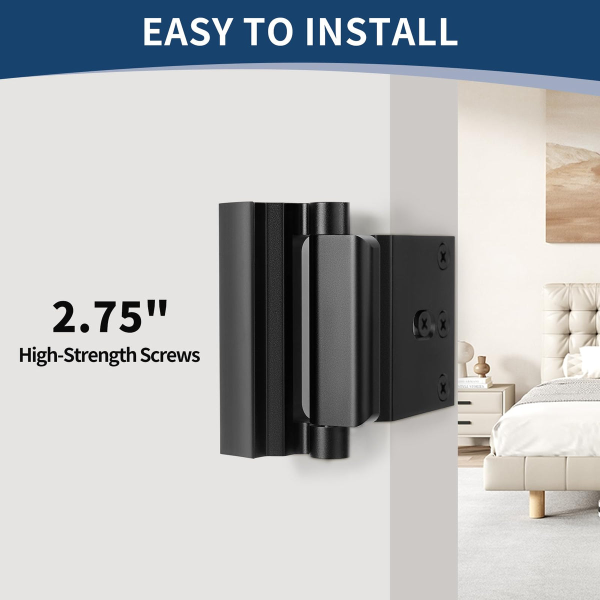 Lvyesea black finish door lock with modern design
