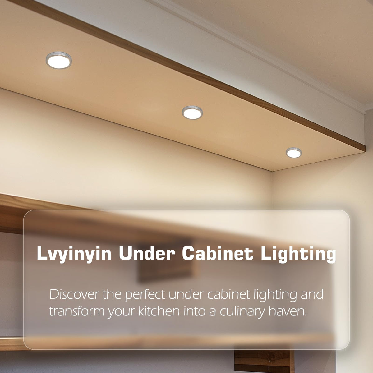 Lvyinyin daylight LED puck light powered by 120V.