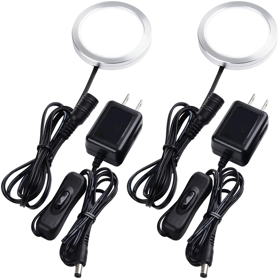 Lvyinyin under-cabinet LED puck light 2-pack for discreet kitchen lighting.