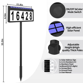 Lxnuinxl solar address sign dusk lighting highlights curb appeal and safety