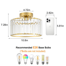 Lxybcce brass gold crystal ceiling fixture, stylish upgrade for living areas.