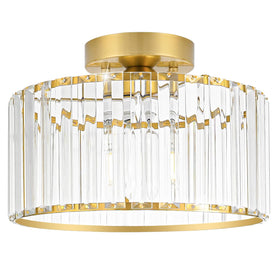 Lxybcce crystal ceiling light with gold semi-flush design brightens entryways.