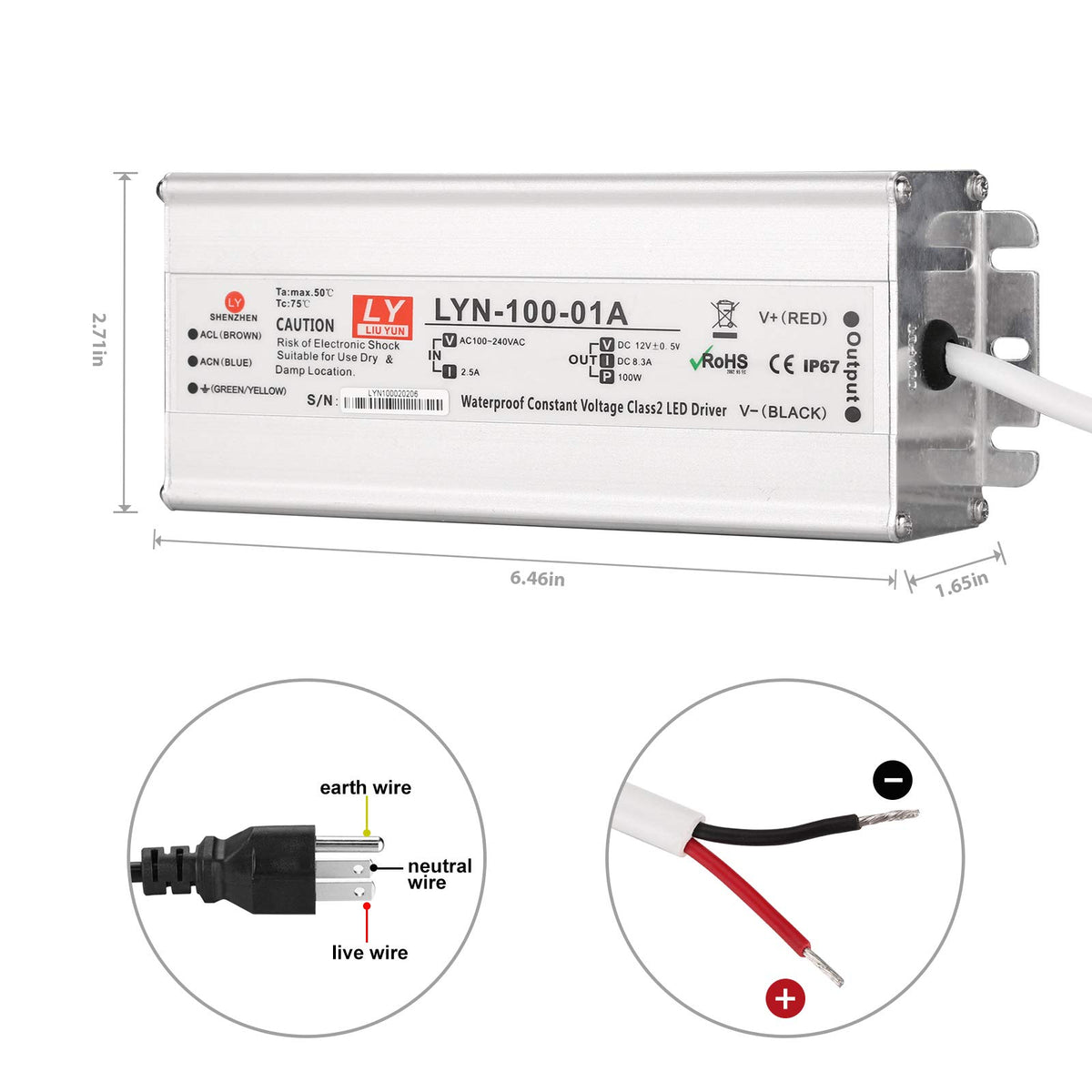 LY LIU YUN aluminium alloy housing aids heat dissipation.