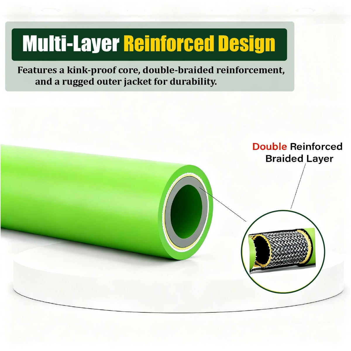 LycorTrade multi-layer reinforced 50ft hose for durability under high PSI