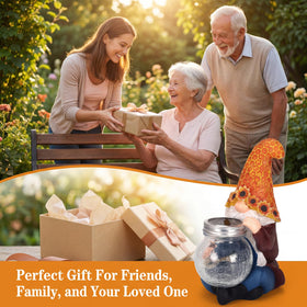 Lyeasw weather-resistant resin gnome withstands rain and sun.