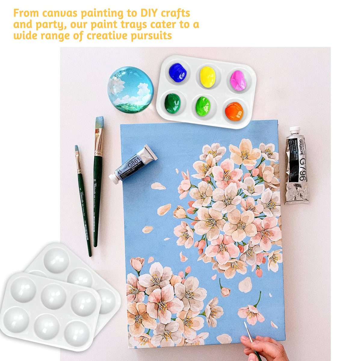 LYHLYA compact 6-well palette designed for efficient color separation during painting parties