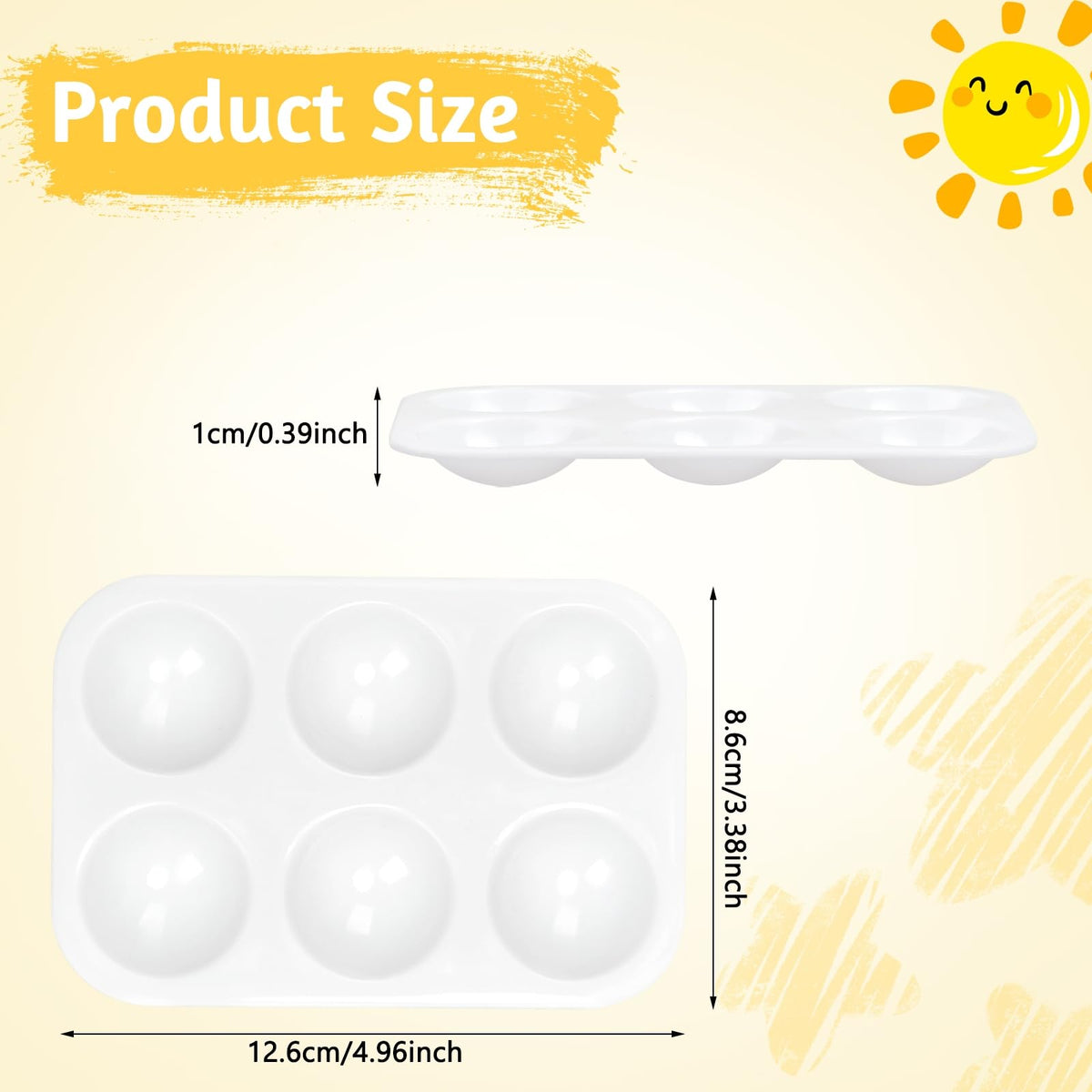 LYHLYA durable plastic palette with a smooth surface, easy to clean after art sessions
