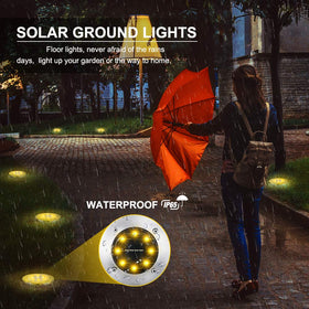 LYHOPE IP65 waterproof solar ground light resists rain and frost for year-round use.