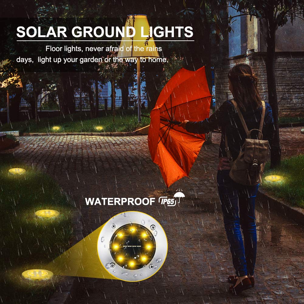 LYHOPE solar-powered path light auto on at dusk for convenience.