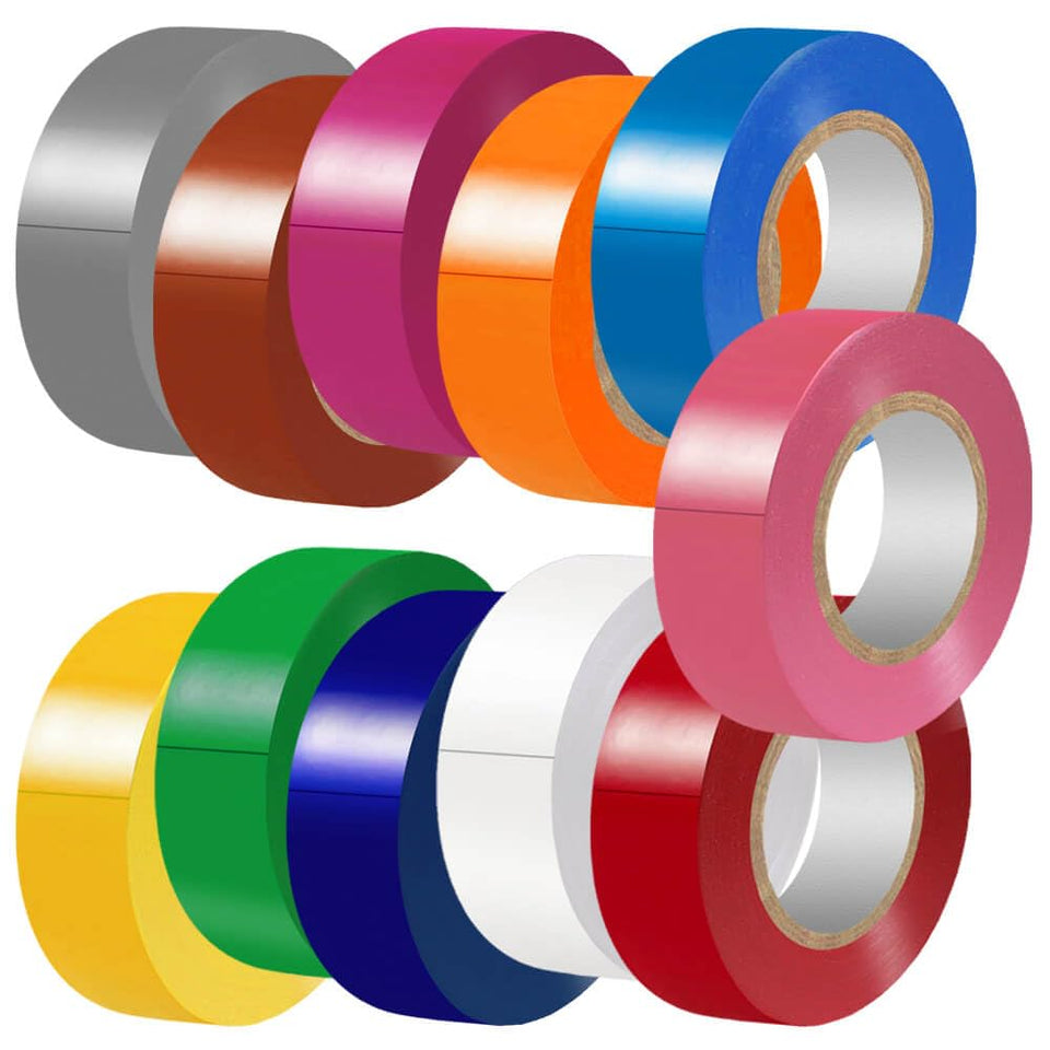 LYLTECH Matte Rainbow Electrical Tape in vibrant colors for color-coding and crafts.