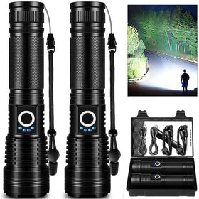Lylting 2-pack flashlights — front view shows rugged design for reliable outdoor lighting.