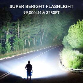 Lylting 2-pack flashlights — side view highlights grip for stable night use.