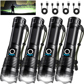 Lylting four-pack rechargeable LED flashlights ready for home and outdoor use.