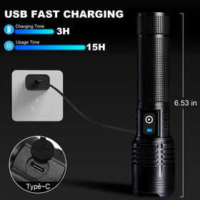 Lylting adjustable-focus flashlight for extended reach