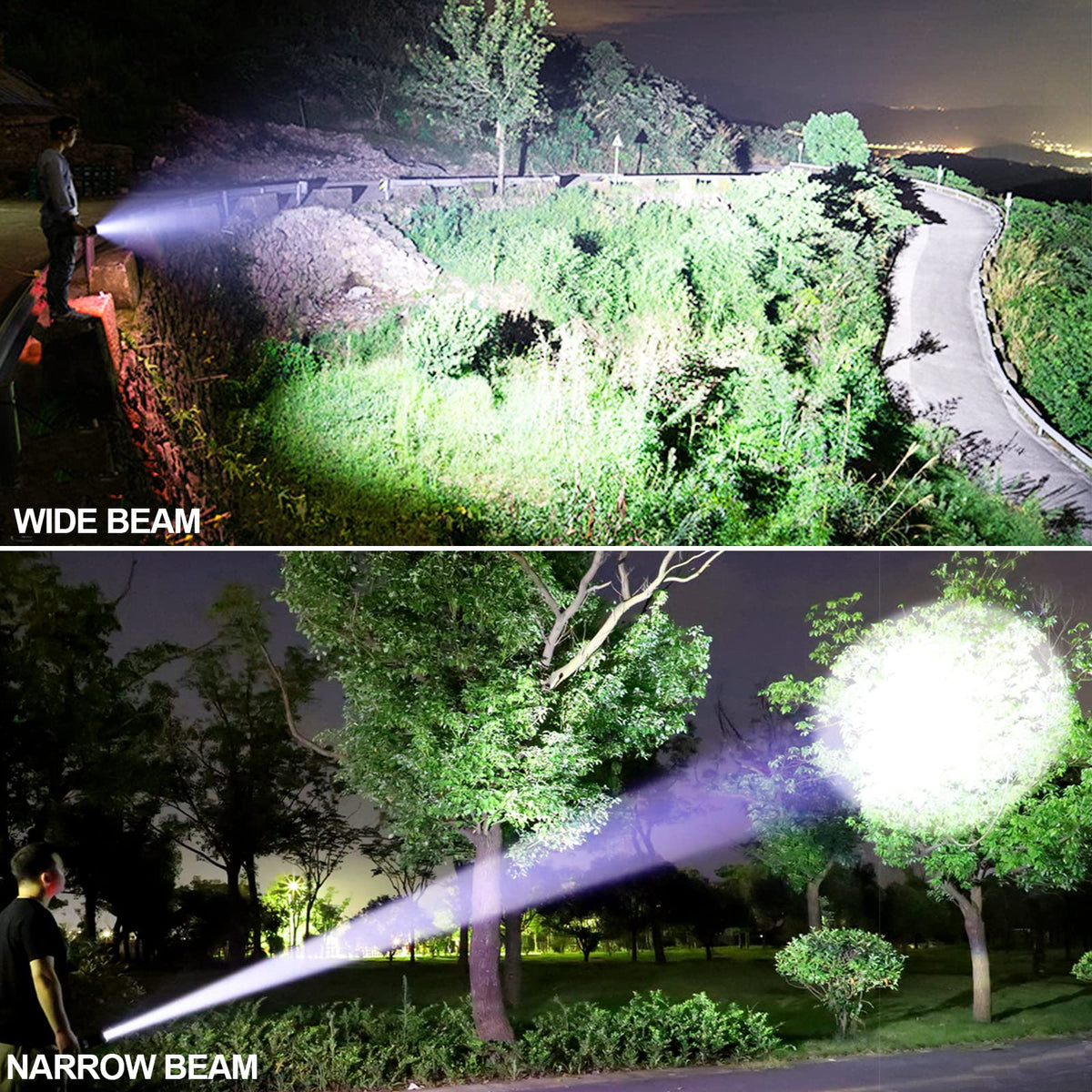Lylting ergonomic handheld flashlight offers comfortable grip during long use.