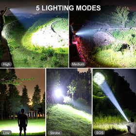 Lylting USB-C rechargeable flashlight with power display for battery checks.