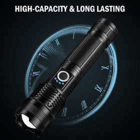Lylting flashlight durable aluminum body, lylting-led-flashlight-rugged-aluminum, ready for rugged outdoor use.
