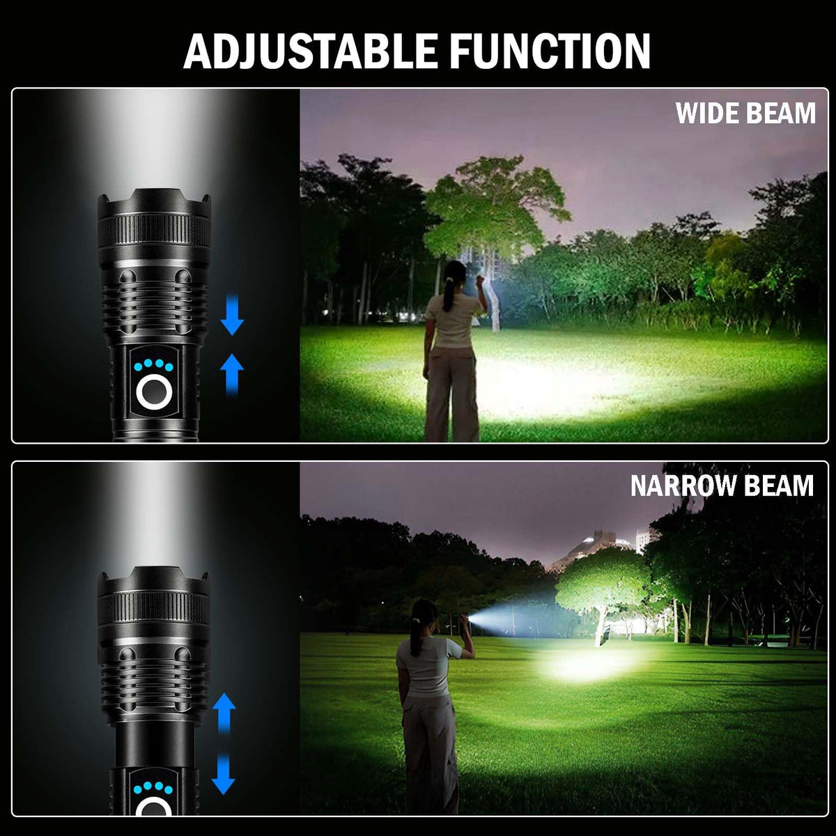 Lylting flashlight IPX6 waterproof design, lylting-led-flashlight-waterproof, dependable in rain or snow.