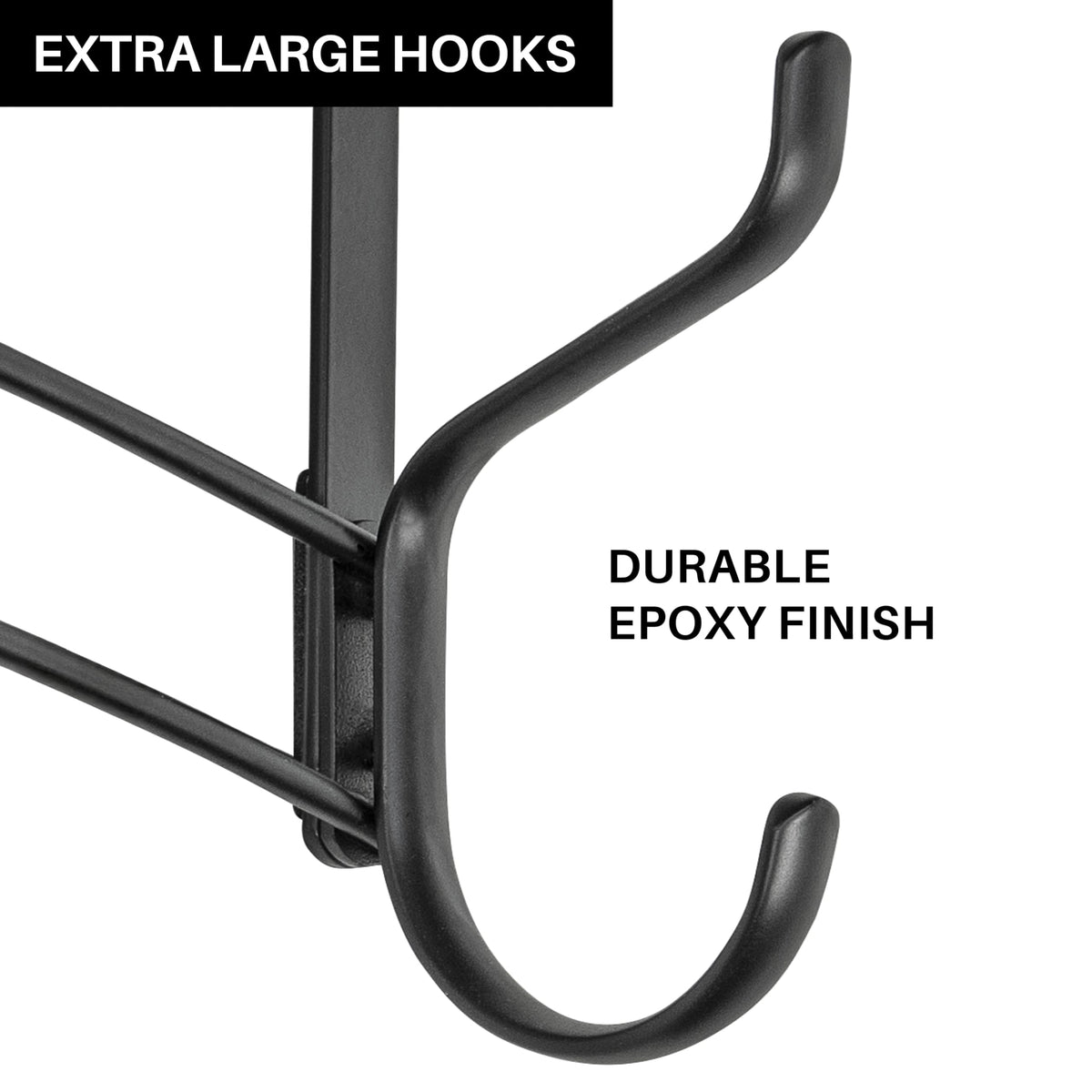 Durable epoxy-coated steel construction provides long-lasting organization for daily use.