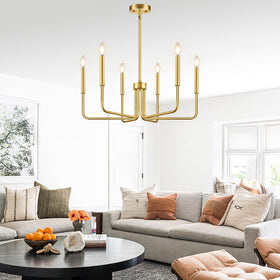 Lynnoland bedroom chandelier provides soft, intimate illumination.