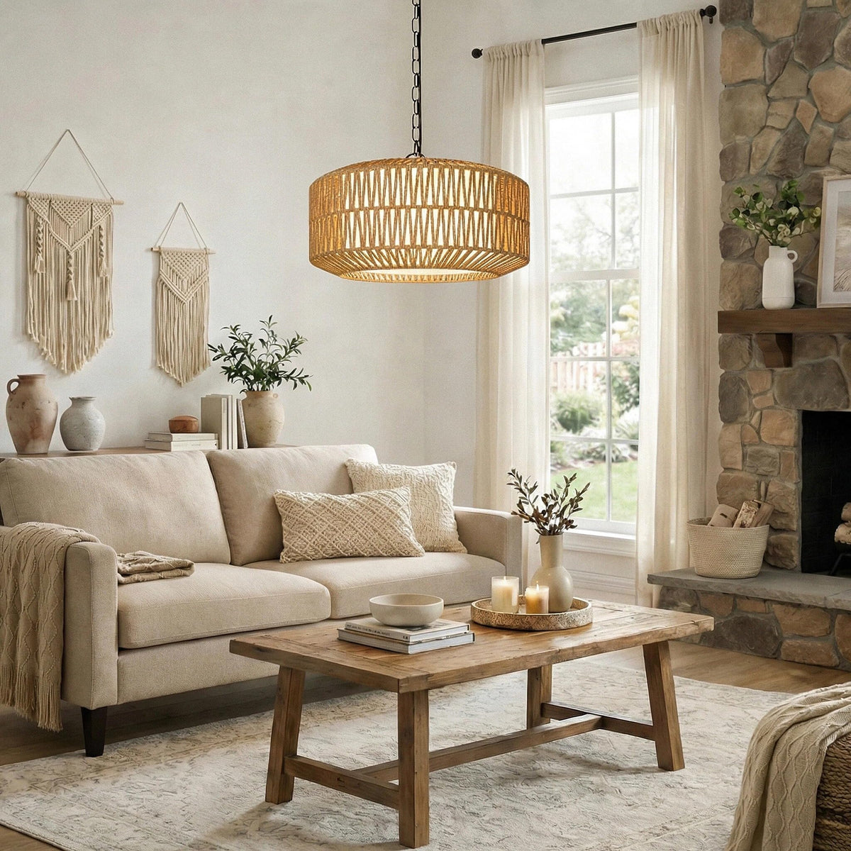 Lynnoland Boho lighting for kitchen island or bedroom with warm glow.