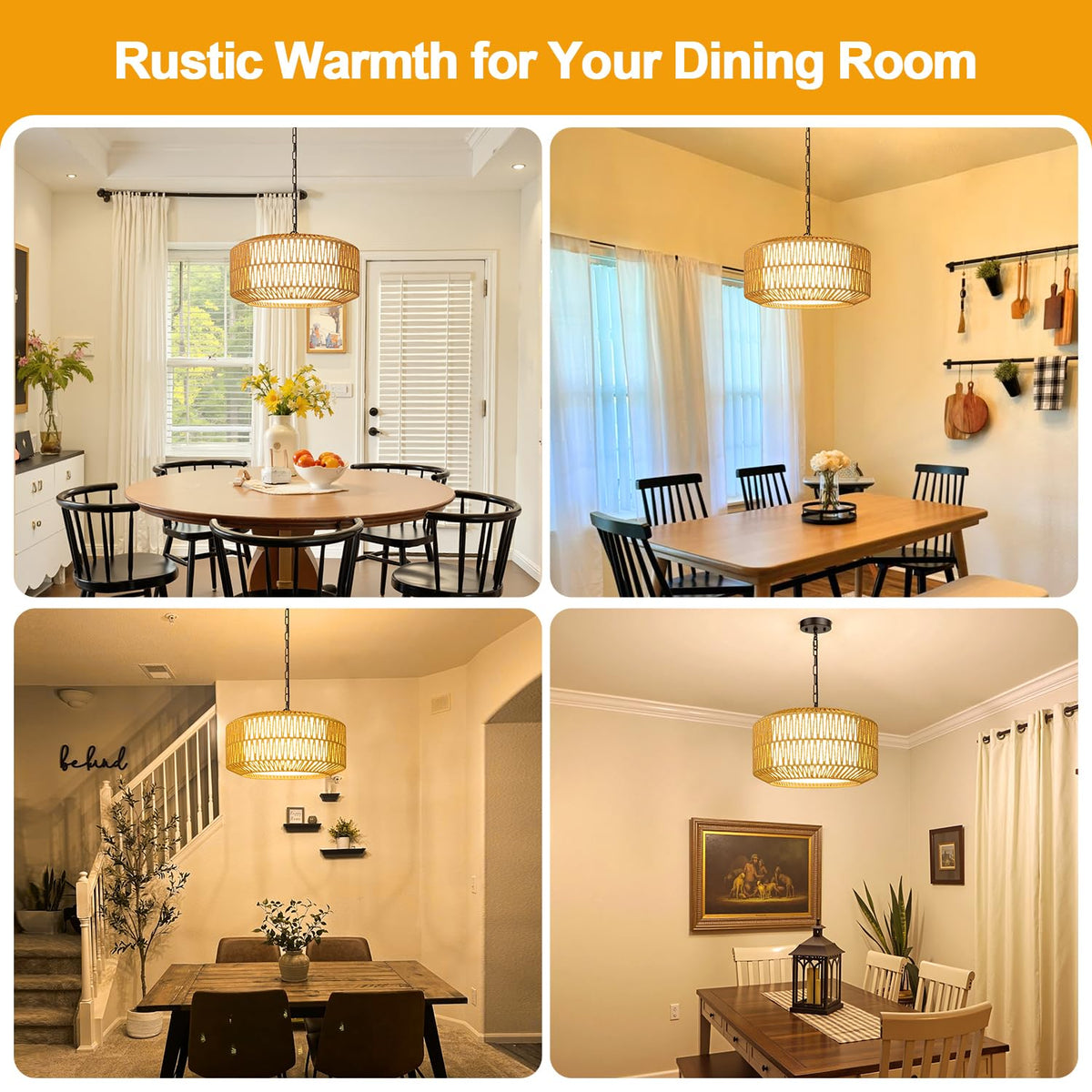 Lynnoland Dining-room chandelier 20-inch diameter offers balanced, 360-degree glow over tables.