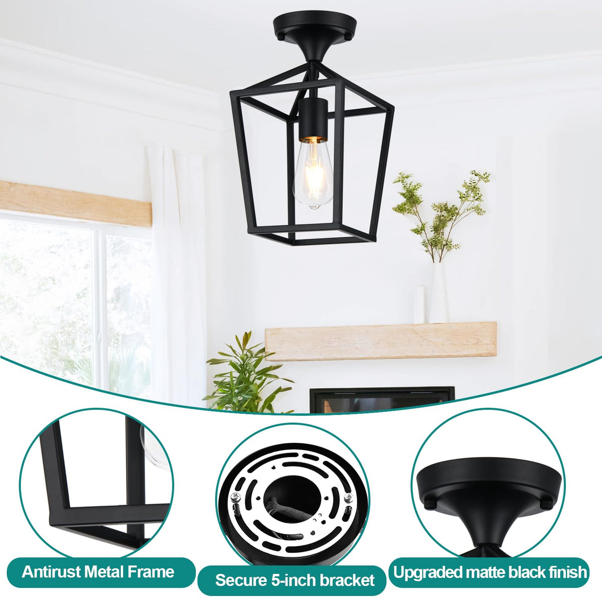 Lynnoland E26 base compatibility supports up to 60W bulbs for flexibility.