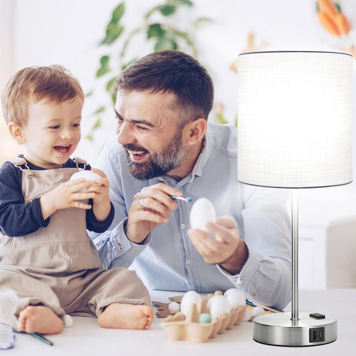 Lynnoland LED bulbs included provide bright, steady daylight for reading