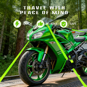 LynxHold motorcycle-secure strap keeps bike stable during transport