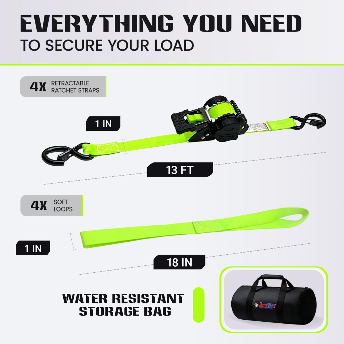 LynxHold trailer load-securement strap securing cargo on a truck