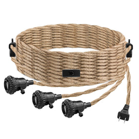 LYOOWNG 3-light plug-in pendant cord for adjustable DIY lighting