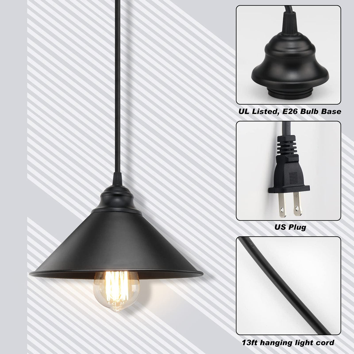 LYOOWNG UL-certified E26 socket supports 60W bulbs