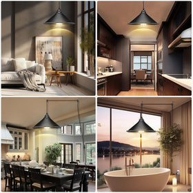 LYOOWNG big black pendant brightens kitchens and foyers with reliable power.