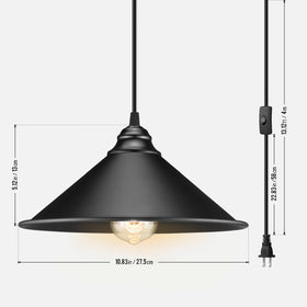LYOOWNG plug-in pendant light emphasizes industrial design with a compact shade.