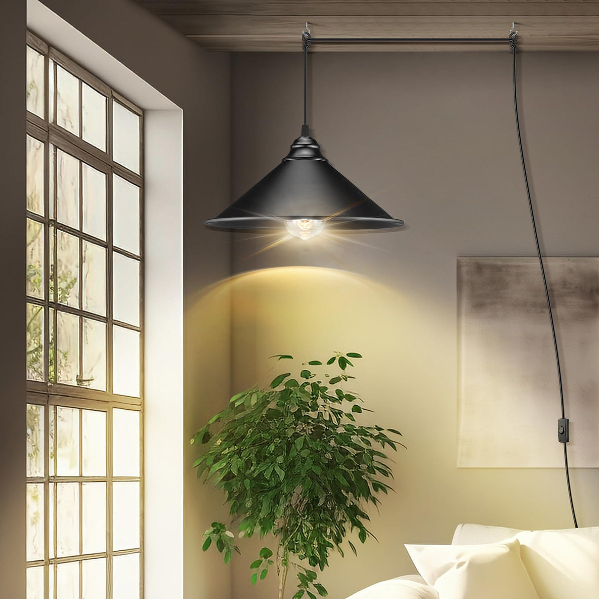 LYOOWNG UL-certified E26 socket pendant ensures safe bulb compatibility for various styles.