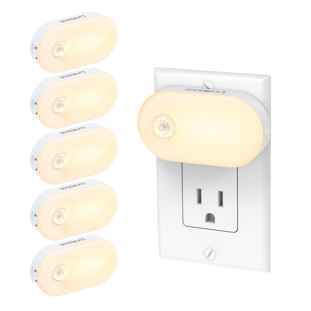 Lyridz 120LM motion sensor night light plugged in guides you through dark hallways.