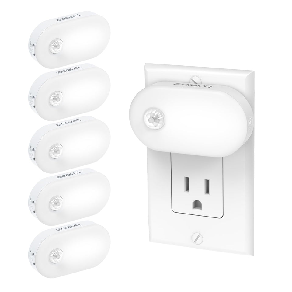Lyridz 120LM night light front view showing compact plug-in design for quick hallway navigation.