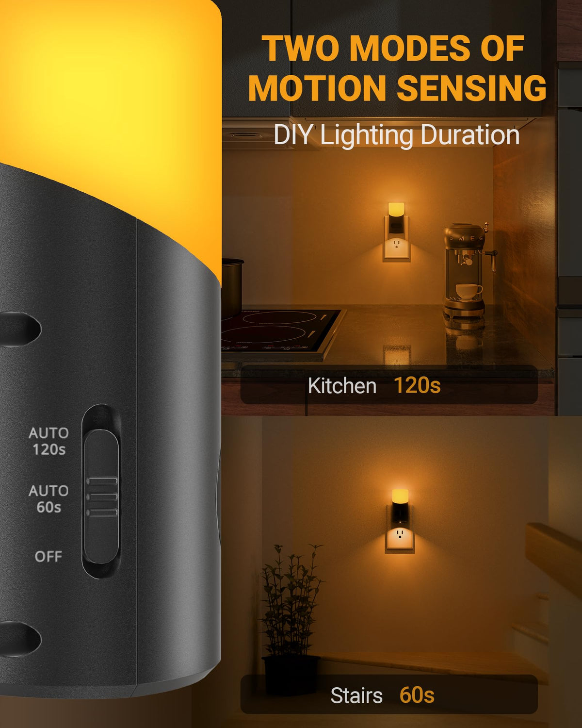 Lyridz Amber Night Light's up-down design reduces glare while maintaining enough brightness.