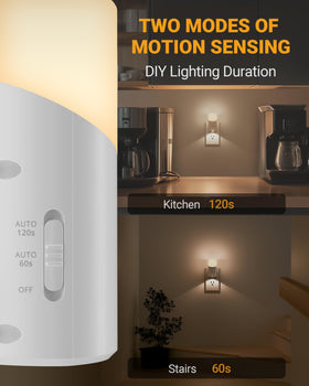 Lyridz auto-off night light saves energy after 60 seconds or 120 seconds.