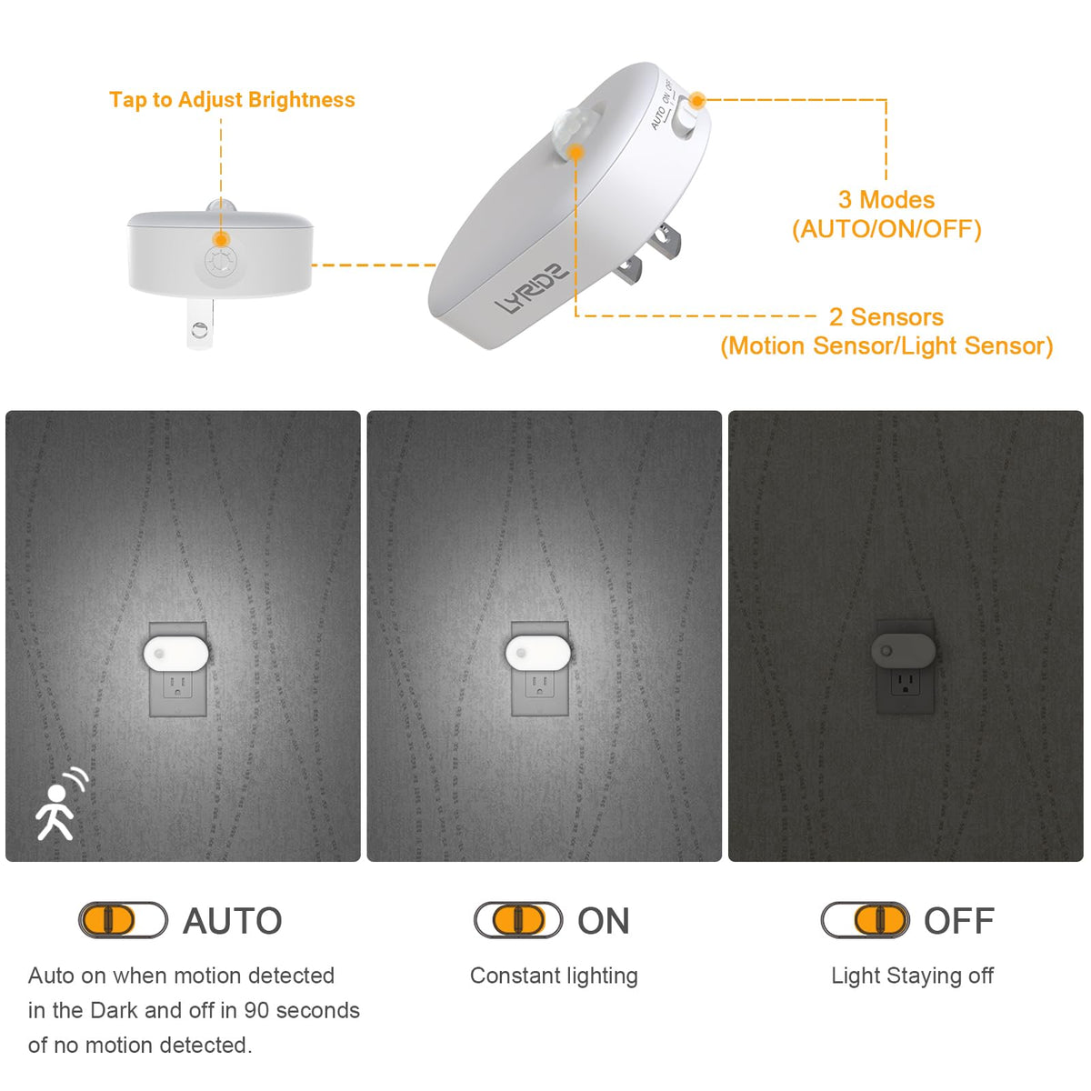 Lyridz cool white illumination provides comfortable nighttime visibility