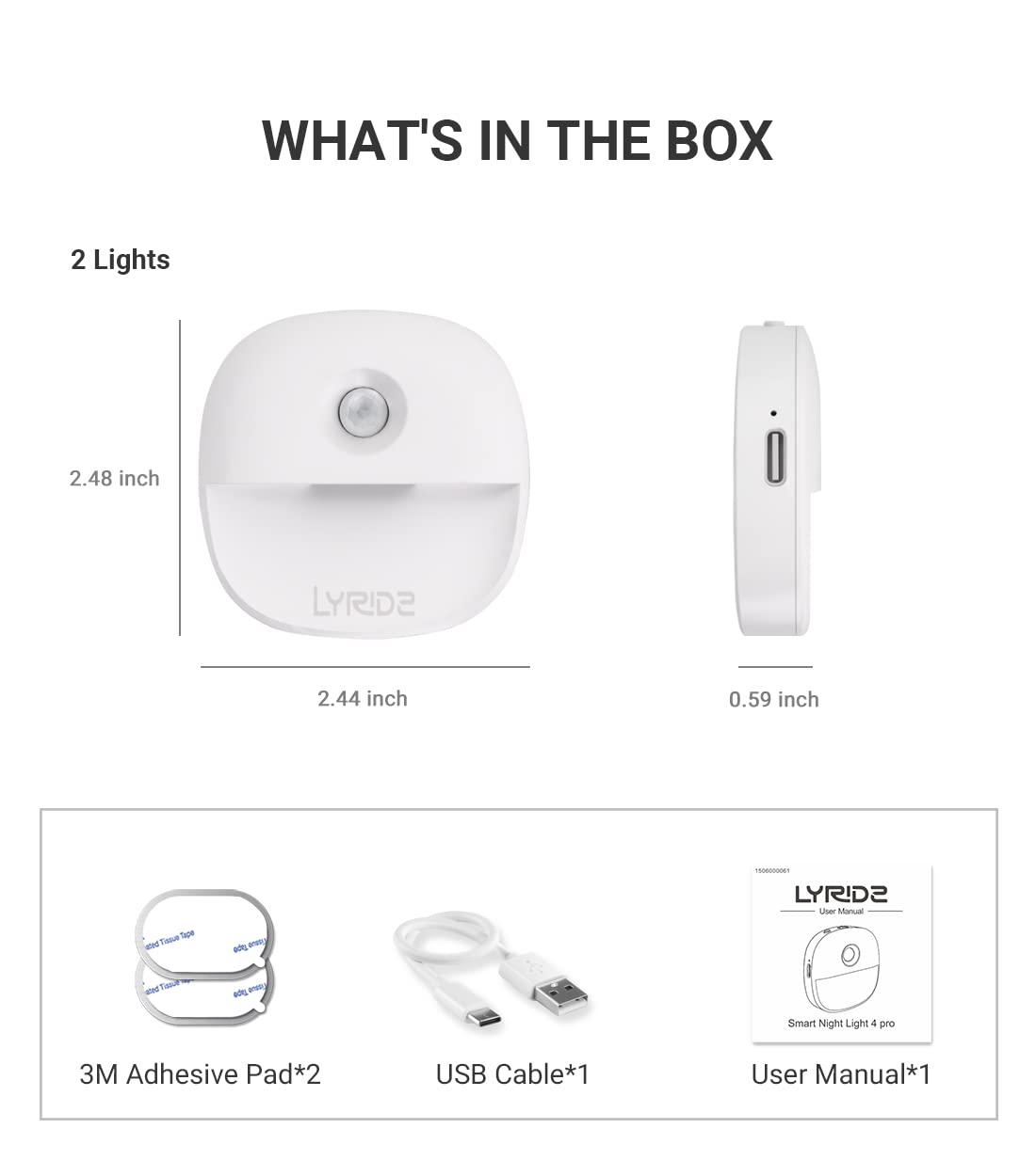 Lyridz energy-saving compact night light with long runtime.