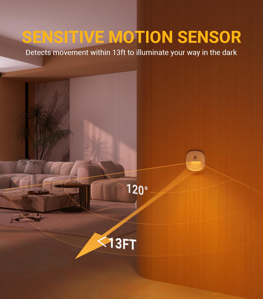 Lyridz mini night light with magnetic back and 3M patch for easy mounting.