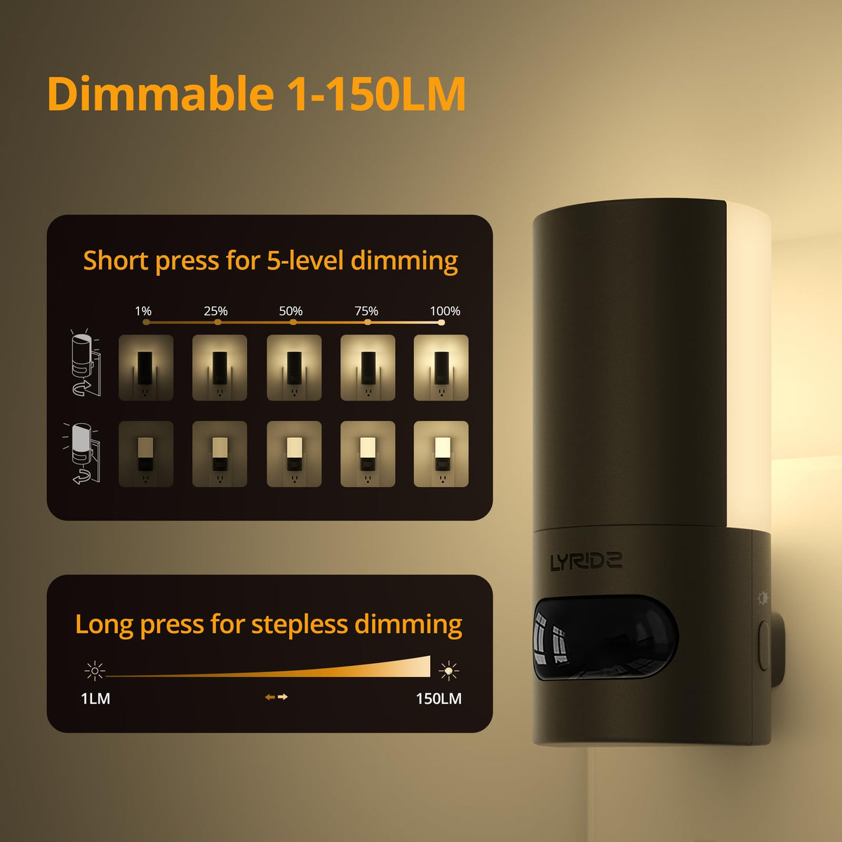 Lyridz dimming night light offers brightness from subtle to bright