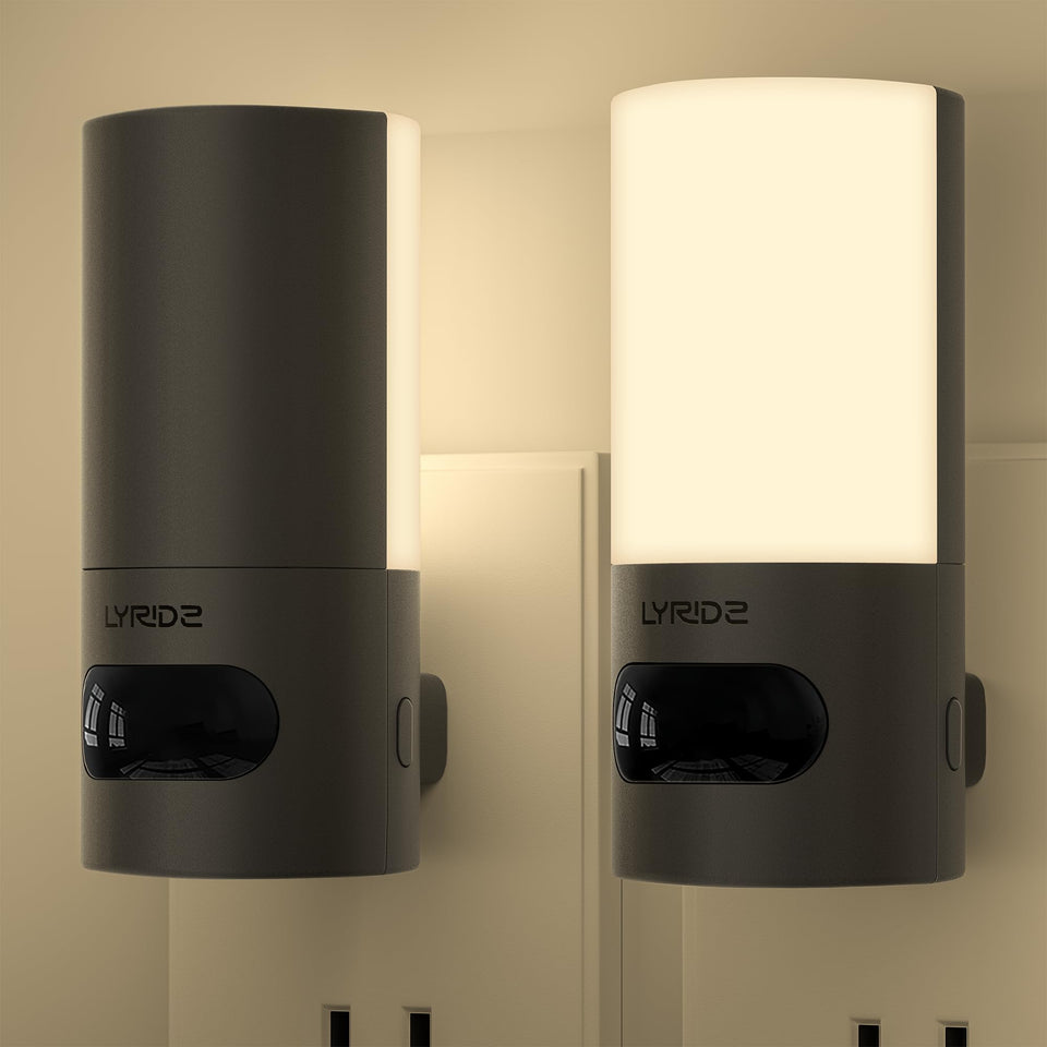 Lyridz night light front view in a 2-pack for glare-free hallway illumination