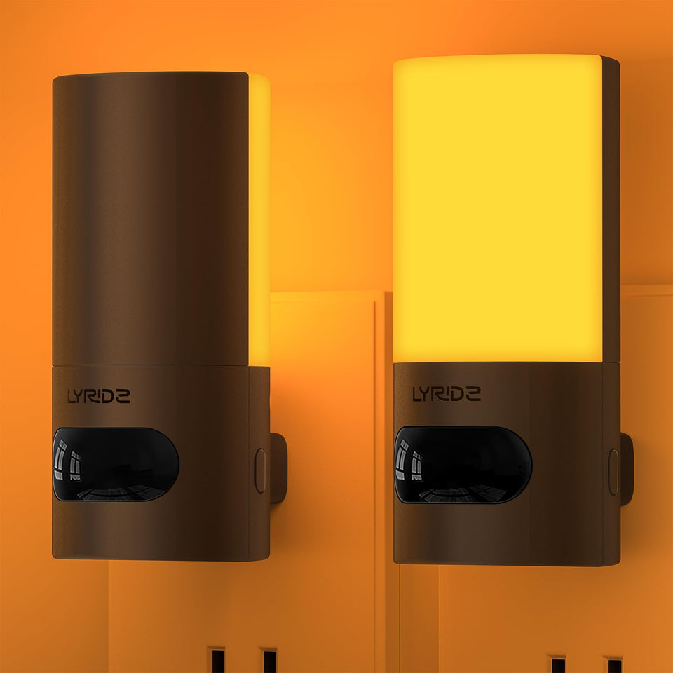 Lyridz amber night light with rotatable head for flexible room lighting