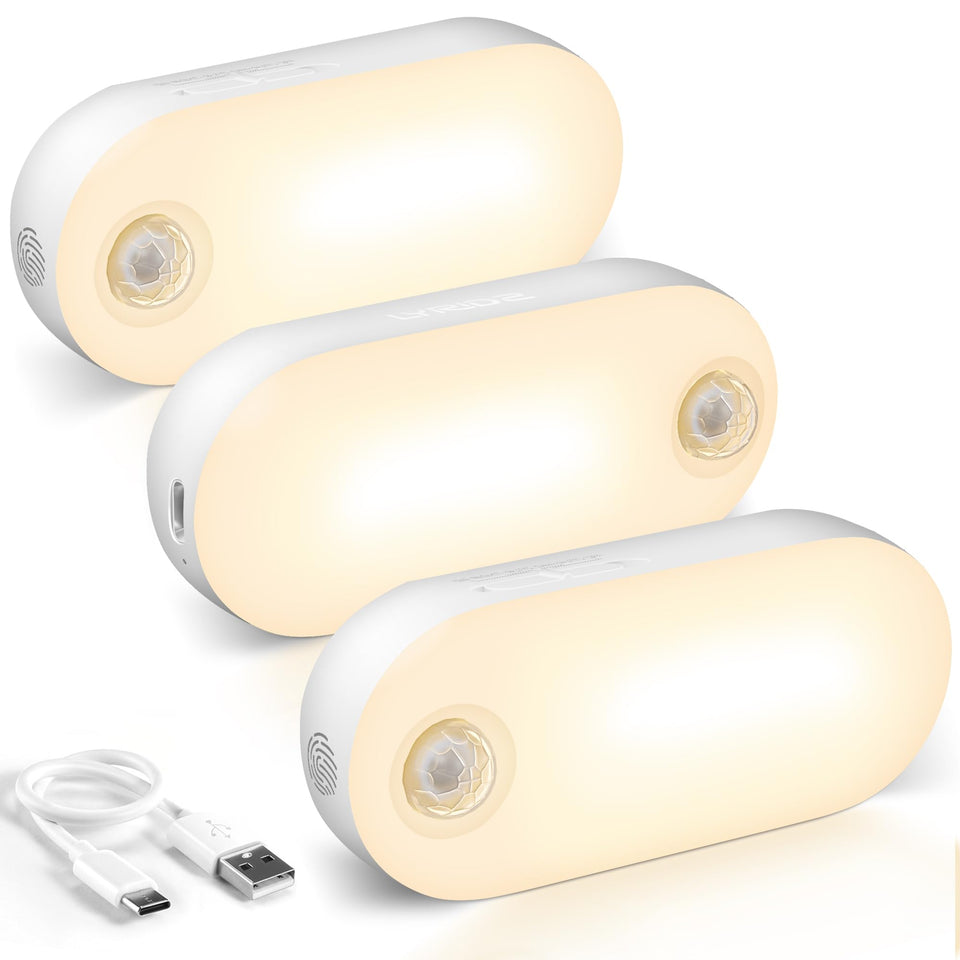Lyridz rechargeable night light with motion sensor illuminates hallways on demand